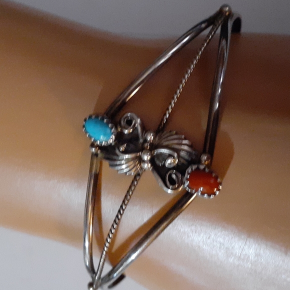 SOLD 🆕 REAL💙 Native American Navajo Bangle Bracelet - Picture 7 of 8